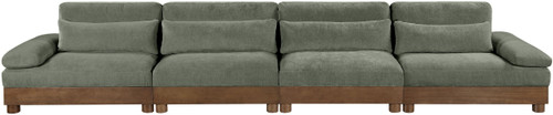Turin - Chenille Fabric Upholstered Modular Sectional - Green