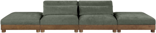 Turin - Chenille Fabric Upholstered Modular Sectional - Green