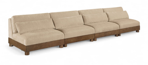 Turin - Chenille Fabric Upholstered Modular Sectional - Beige