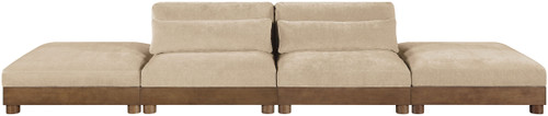 Turin - Chenille Fabric Upholstered Modular Sectional - Beige