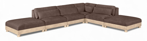 Turin - Chenille Fabric Upholstered Modular Sectional - Brown