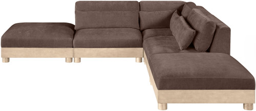 Turin - Chenille Fabric Upholstered Modular Sectional - Brown