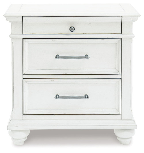 Kanwyn - Three Drawer Night Stand - Whitewash