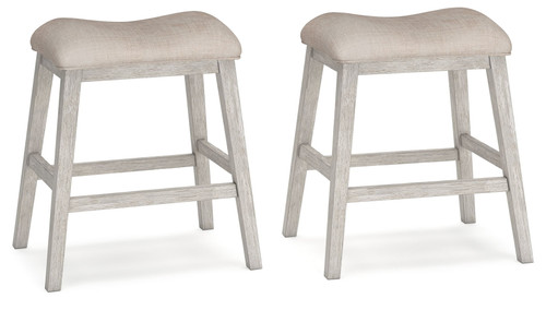 Skempton - Upholstered Stool (Set of 2) - White