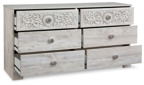 Paxberry - Six Drawer Dresser - Weatherworn - Whitewash