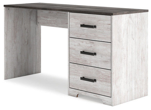 Shawburn - Home Office Desk - White / Dark Charcoal Gray