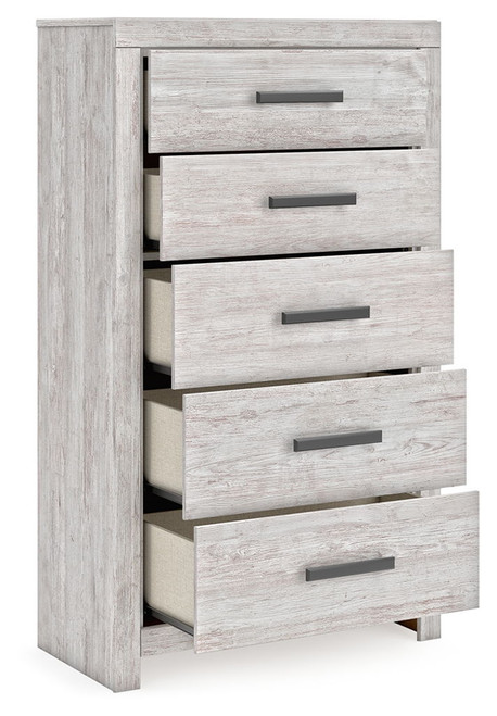 Cayboni - Five Drawer Chest - Whitewash