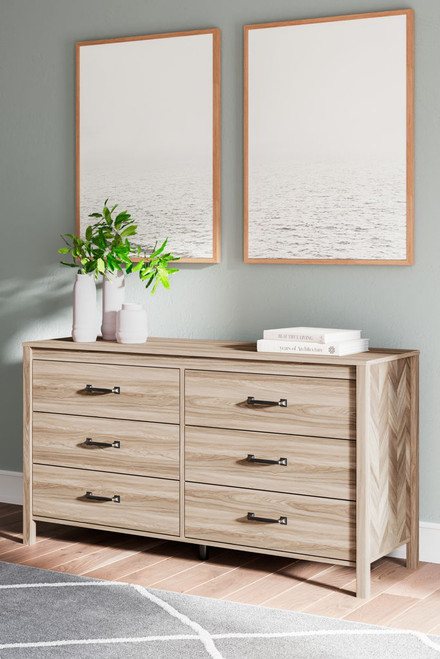 Battelle - Six Drawer Dresser - Tan