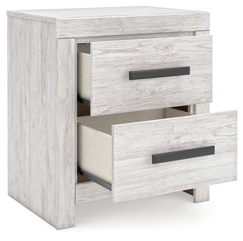 Cayboni - Two Drawer Night Stand - Whitewash