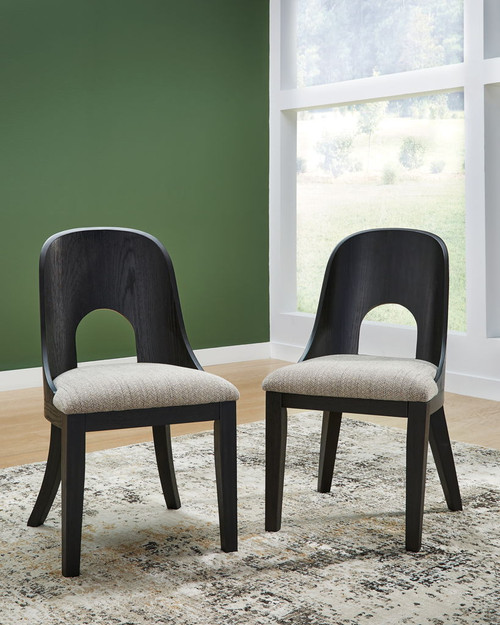 Rowanbeck - Dining Upholstered Side Chair (Set of 2) - Gray / Black