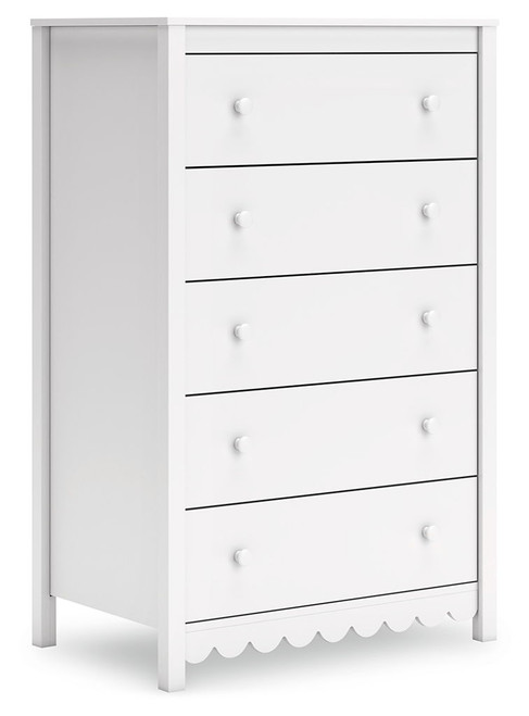 Hallityn - Five Drawer Chest - White