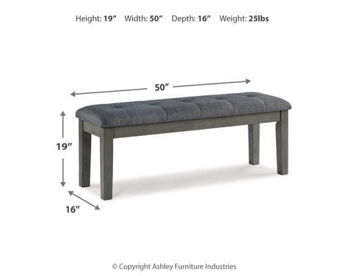 Hallanden - Large UPH Dining Room Bench - Black / Gray