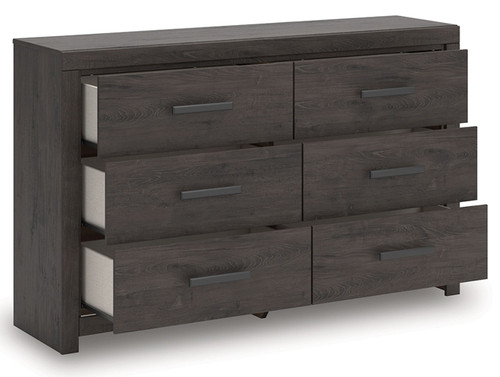 Prendonea - Six Drawer Dresser - Charcoal