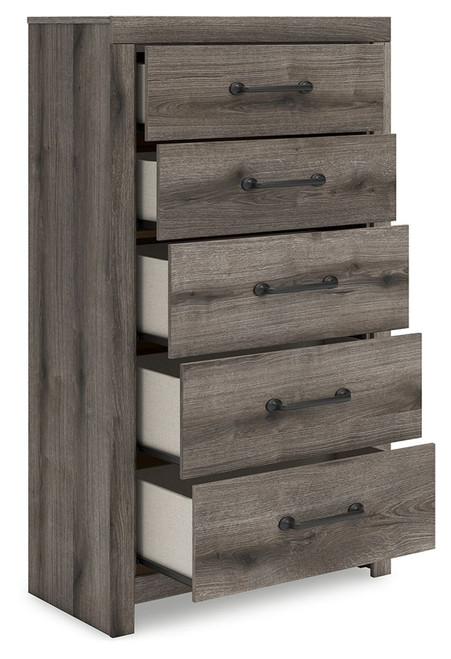 Graystorm - Five Drawer Chest - Brown Gray