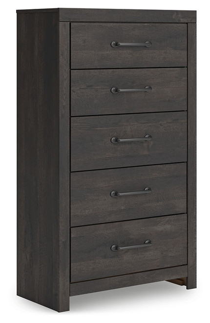Hollivern - Five Drawer Chest - Dark Gray