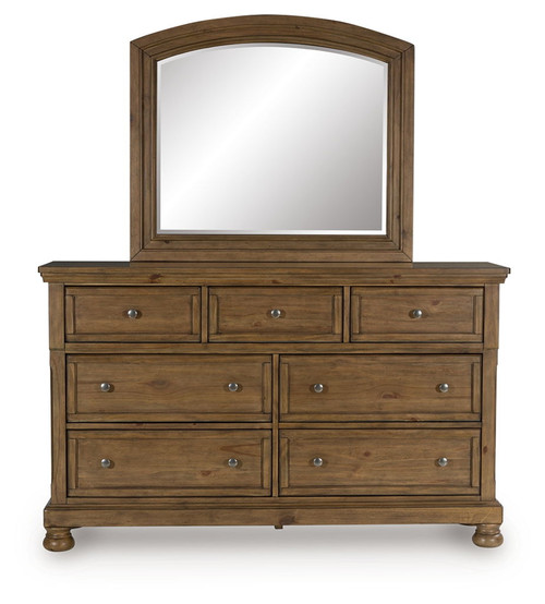 Feddinger - Dresser And Mirror - Medium Brown