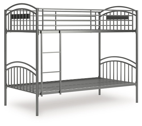 Lanceburg - Twin/Twin Bunk Bed With Ladder - Gray