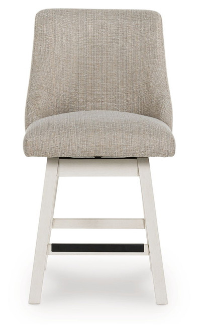 Robbinsdale - Upholstered Swivel Curved Back Barstool (Set of 2) - Antique White