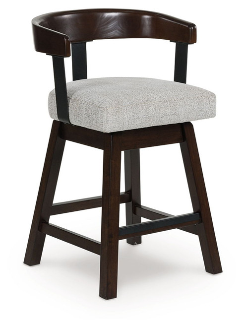 Haddigan - Upholstered Swivel Barstool (Set of 2) - Dark Brown