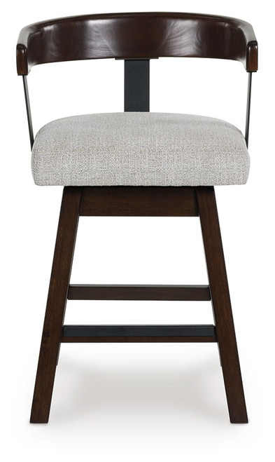 Haddigan - Upholstered Swivel Barstool (Set of 2) - Dark Brown
