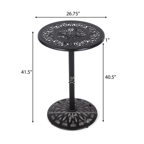 Phoebe - Outdoor Cast Bar Table - Black