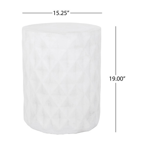 Outdoor Lightweight Concrete, Side Table - Antique White