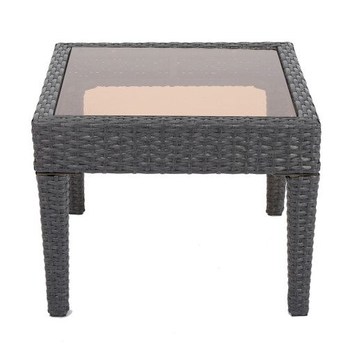 Outdoor Antibes Wicker Side Table, Accent Table - Gray