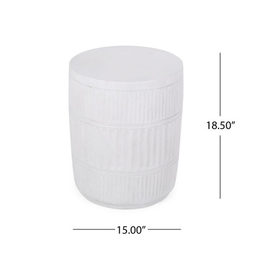 Outdoor Patio End Table - Antique White