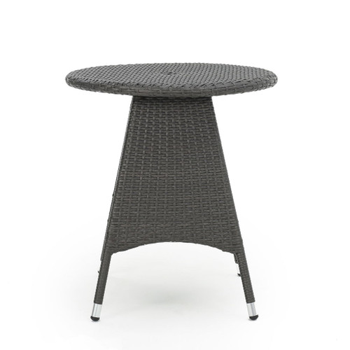 Outdoor Rattan Bistrotable With Surface Round - Gray