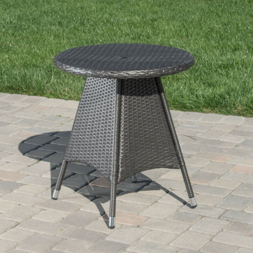 Outdoor Rattan Bistrotable With Surface Round - Gray