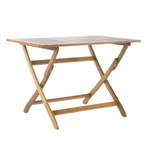 Blissique - Outdoor Foldable Wood Dining Table With Slat Design