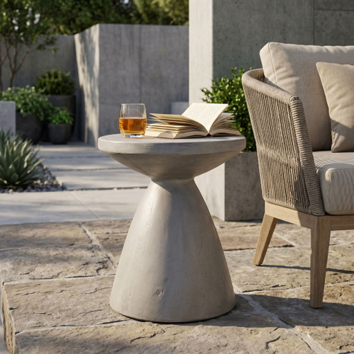Outdoor / Indoor Lightweight Concrete Side Table