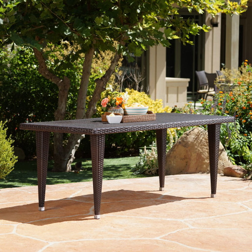 Reflect - Outdoor Dining Table With Rattan Cover - Dark Gray