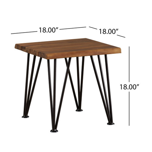 Zion - Outdoor Industrial Iron And Coffee Table - Teak