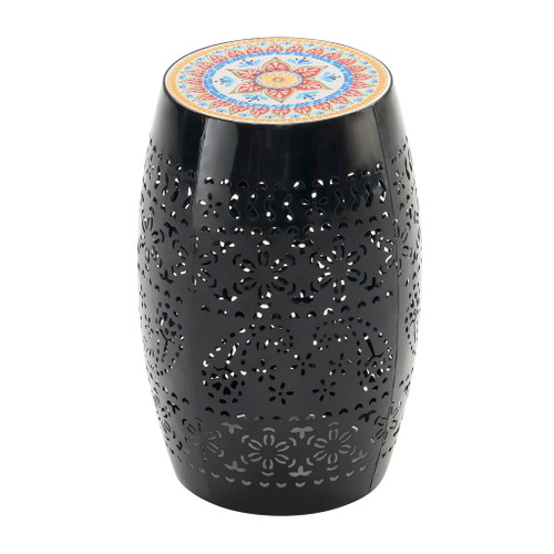 Ruby - Boho Mosaic Side Table With Ceramic Tile Top