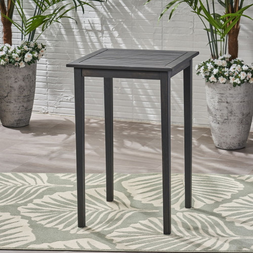 Outdoor Minimalist Acacia Wood Square Bar Table