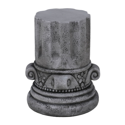 Outdoor End Table, Round Side Table For Patio And Garden - Antique Gray