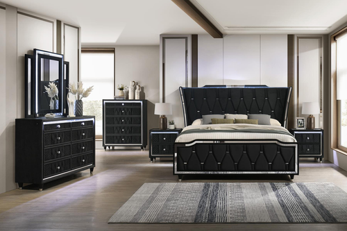 Crystal Peaks Black Bedroom Set
