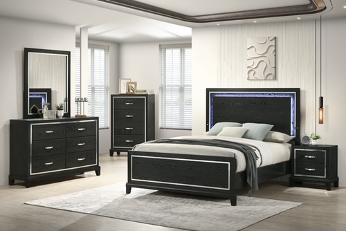 Obsidian Black Bedroom Set 138230 by Generation Trade