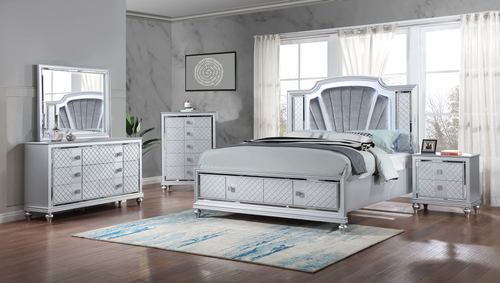 Neo Silver Bedroom Set 128030 by Generation Trade