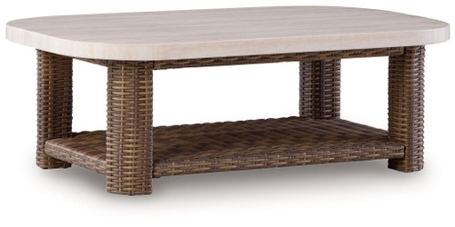 Dolan Creek - Rectangular Cocktail Table - Beige / Brown