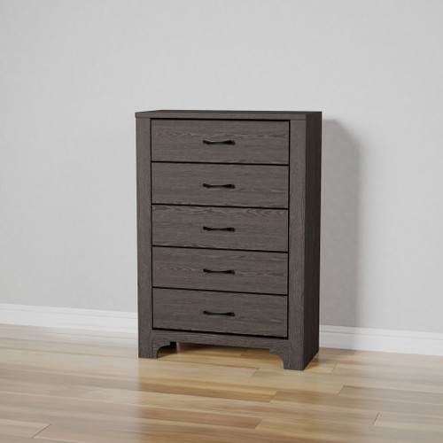 5 Drawer Dresser - Gray / Brown