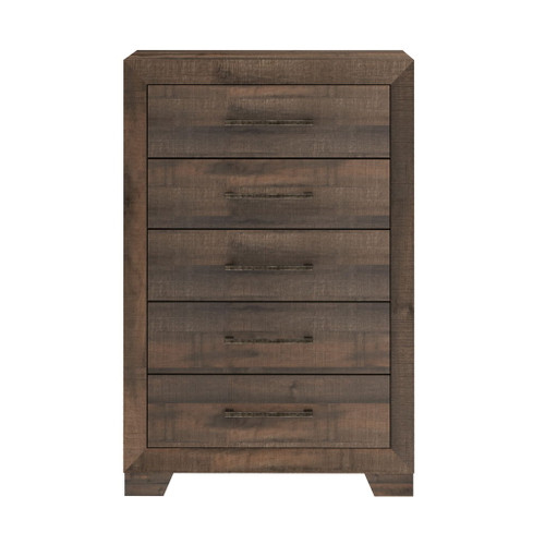 5 Drawer Chest With Casual Style - Brown