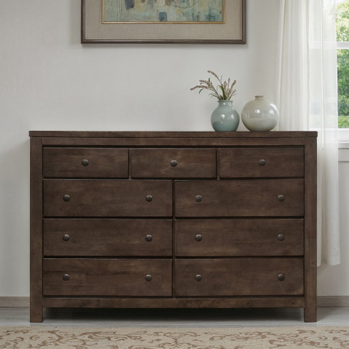 9 Drawer Dresser - Brown - Wood