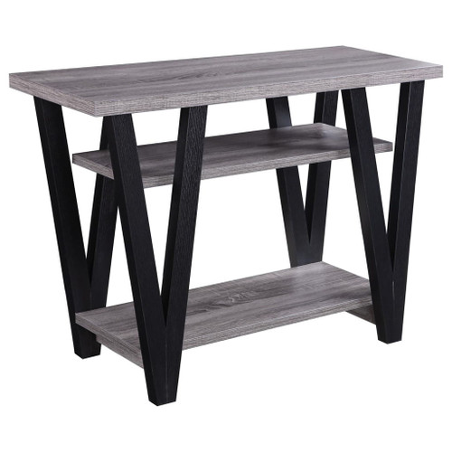 Rectangle Sofa Table With V Line Design - Gray