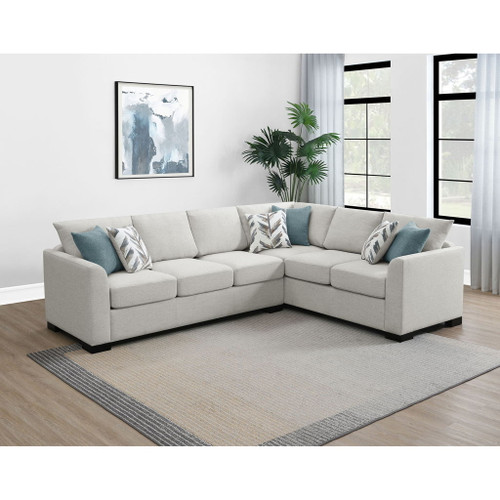 Radison - Upholstered Sectional Sofa With Hidden Sleeper - Greige