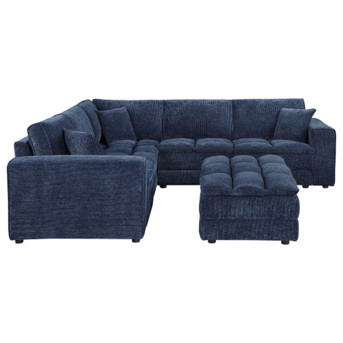 Azure - 6 Piece Upholstered Modular Sectional Sofa - Blue