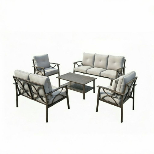 Patio Furniture Set With Coffee Table And Cushions For Backyard