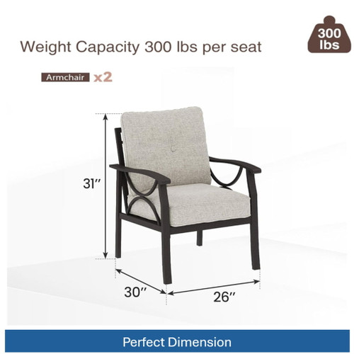 Patio Furniture Set With Coffee Table And Cushions For Backyard