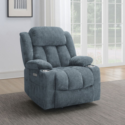 Beca - Upholstered Power Lift Recliner With Cupholders And USB Charging